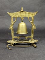Vintage Brass Pagoda Bell with Striker