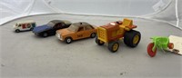2 Toy Tractors & 3 Corgi Toy Cars