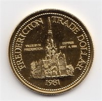 1981 Fredericton NB Gold Plated Trade Token