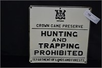 12" x 12" Ontario Game Preserve Metal Sign