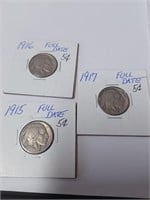 1916 , 1915, 1917 Buffalo Nickel