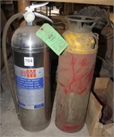 2 Fire Extinguishers, box with fire grenades