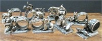 1977 FM Silverplate Animals at Play Napkin Rings