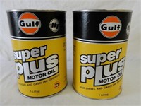 2 GULF CANADA SUPER PLUS FIBRE LITRE COIN BANKS