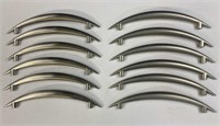 (12) Satin and Brushed Nickel cabinet pulls 6