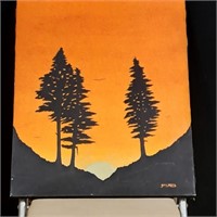 Sunset Thru The Trees by Gary Moore. Paint on