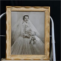 Framed 1940's Bride Black/White Photo AWESOME