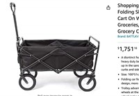 Folding Wagon Trolley Cart with Removable Canopy,