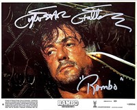 Autograph COA Rambo Original Lobby Card