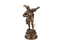 PATINATED METAL SCULPTURE OF SOLDIER