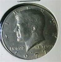 1977 Kennedy half dollar coin