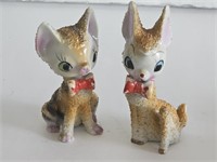 PAIR OF VTG ARNART STYLE RED BOW TIE CATS-GREAT!