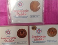 N - LOT OF 3 COMMEMORATIVE MEDALLIONS (R19)