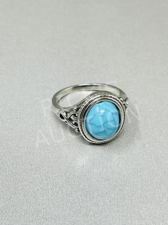 Turquoise & silver ring  size 9