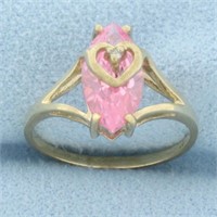 Morganite Heart Ring in 10k Yellow Gold