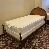 Hand Painted Victorian Single Wood Bed (A)