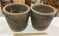 2-Planter pot-8.25 in tall-cement