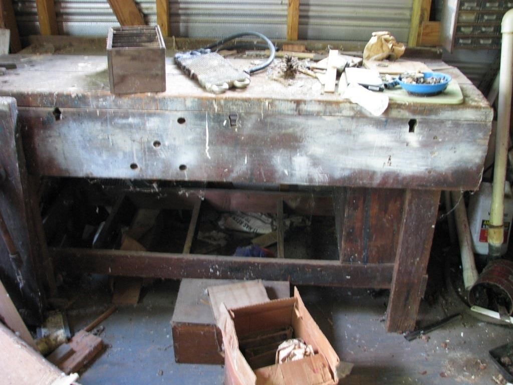 Cool, wooden shop table