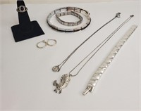 Assortment of Silver Clad Jewelry