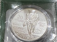 2013 Cdn $20 Wolf Coin .9999 Silver