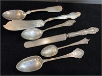 Assorted Sterling Silver Spoons & Knives 140g