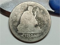 OF) 1873 seated liberty silver quarter