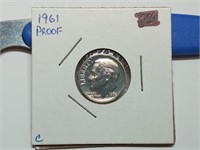 OF) 1961 Silver Proof Roosevelt dime