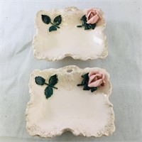 Pair Of Vintage Ceramic Soap Dishes