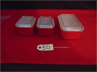Pyrex Red Refrigerator Dishes with Lids
