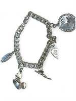 Sterling Silver .925 Charm Bracelet - 20.4g