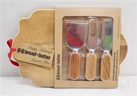 New Bread & Butter Wooden Cheese Board Set