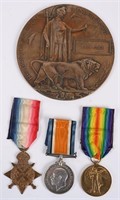 WWI BRITISH KIA MEDAL GROUPING FIELD ARTILLERY WW1