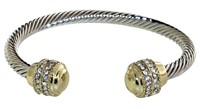 David Yurman Style Crystal Bangle Bracelet