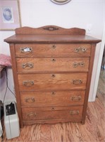 37"x 21"x 44" Antique Oak Chest Of Drawers
