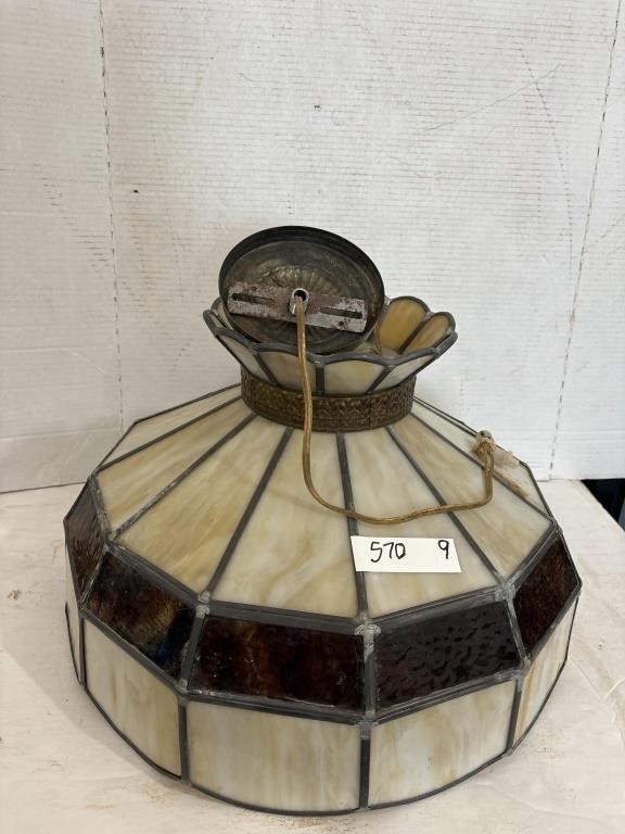 Light Fixture with Stained Glass Shade