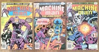 (3) 1978 Marvel: Machine Man #s 1, 3, 6