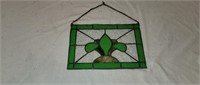 Vintage Leaded Stained Glass Window Hanging