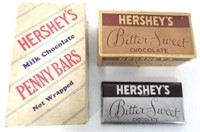 Lot of 3,Hershey Bitter-Sweet,Penny Bars box