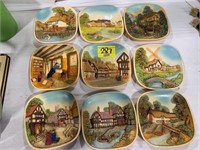 SET OF 9 CHALKWARE COLLECTOR PLATES