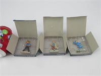 3 figurines de Tintin en métal