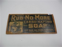 Wooden Advertising Box End - Rub No More Soap