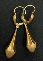 Pair of Italian 18k Gold Drop Earrings