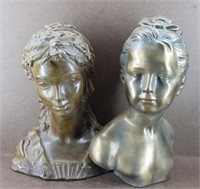 Ceramic & Plaster Female Head Statues