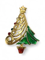 Christopher Radko Christmas Tree Brooch 2.5"