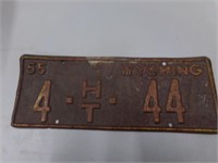 1955 WY license plate