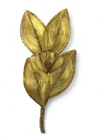 Vtg Gold Tone Wrapped Wire Flora Brooch