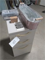 Three drawer metal office cabinet with gift metal