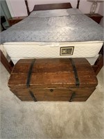 Antique Pine Trunk with metal strapping