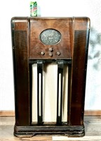 Meuble radio MARCONI années 1930 23"x12"x39" haut