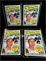 (4) 1969 Topps Johnny Bench Baseball Cards #430